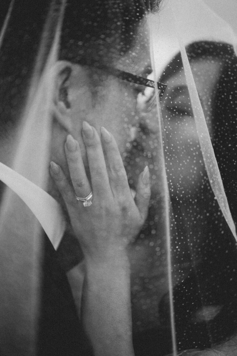 bride kissing the groom