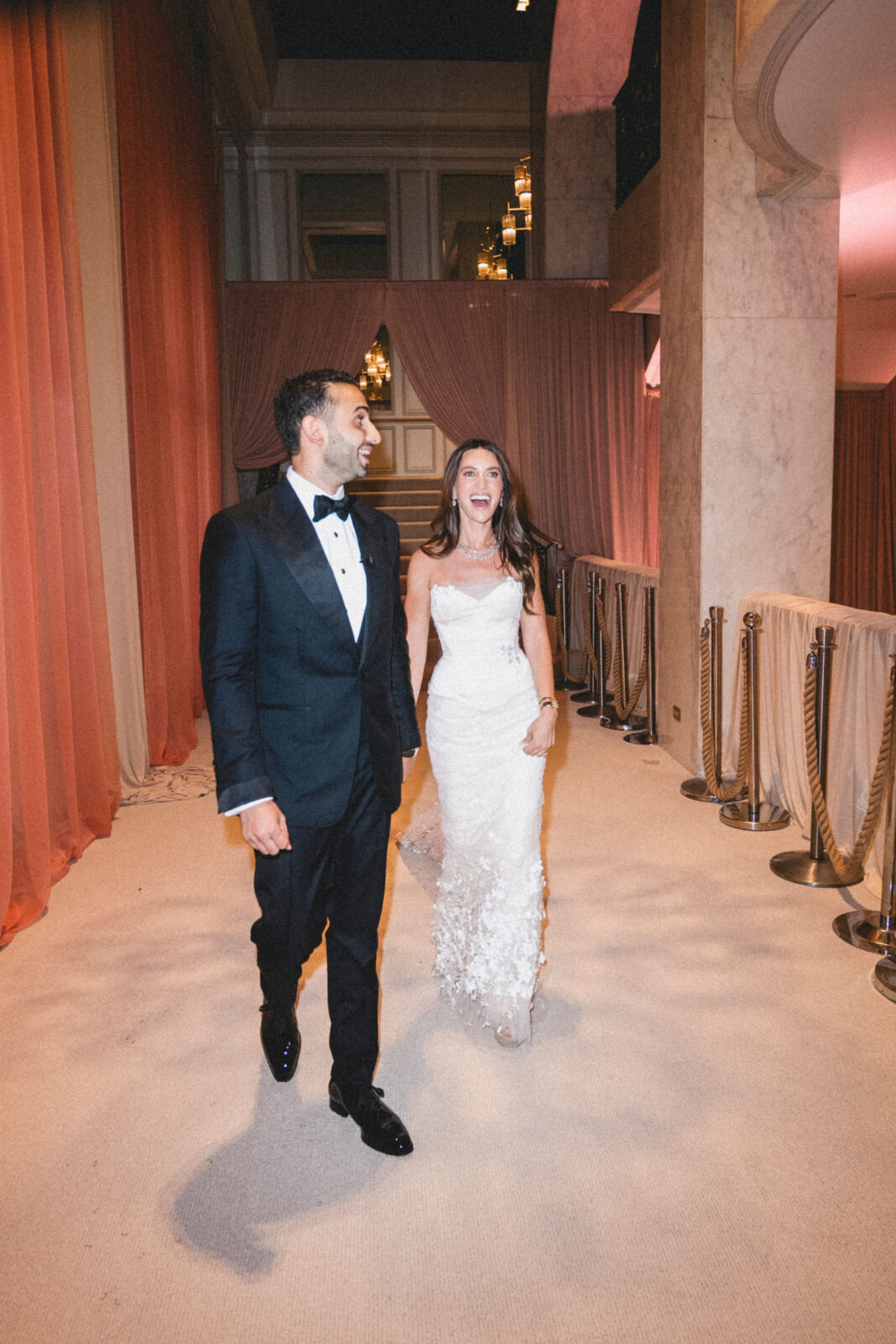 bride and groom entering the wedding