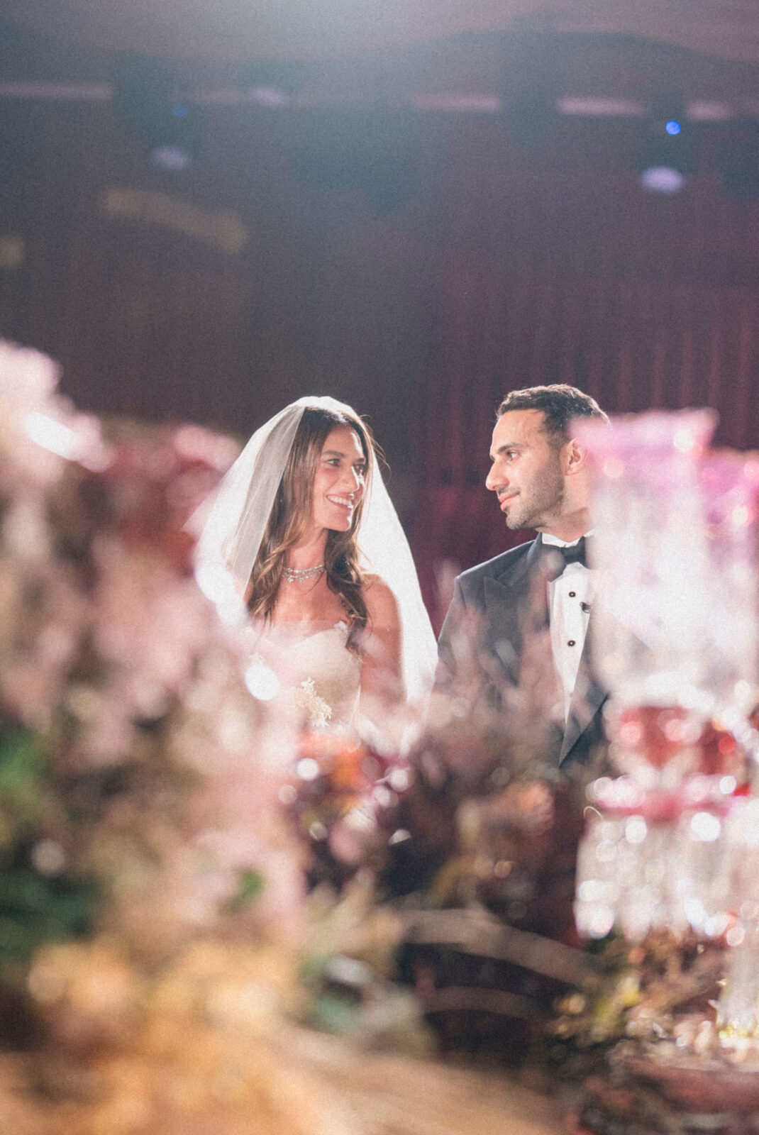 bride and groom at the front