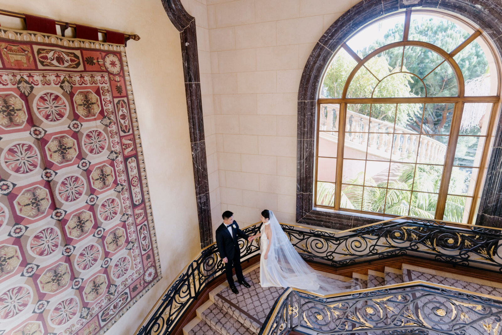 bride and groom upclose