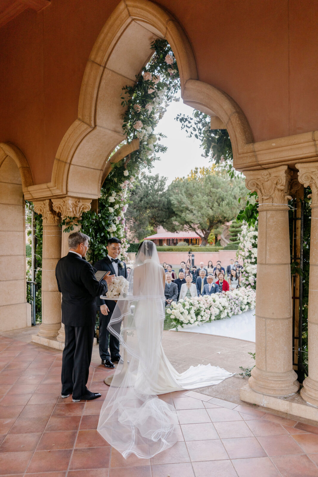 bride and groom exchanging vows