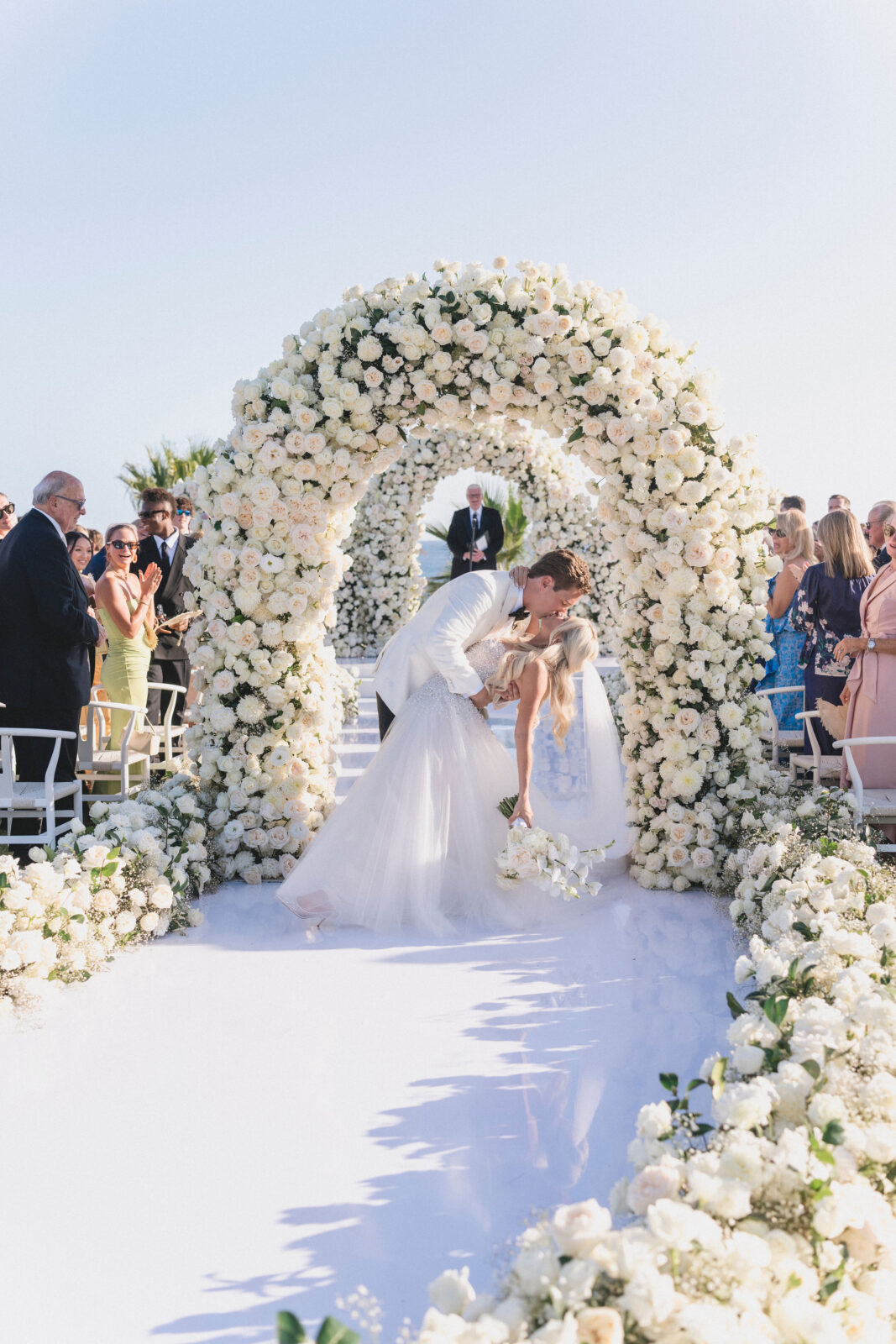 bride and groom's first kiss