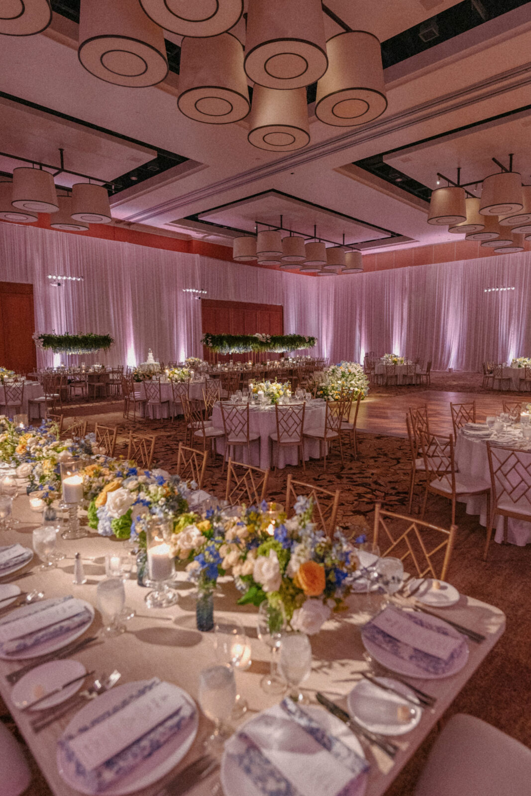 wedding reception tables