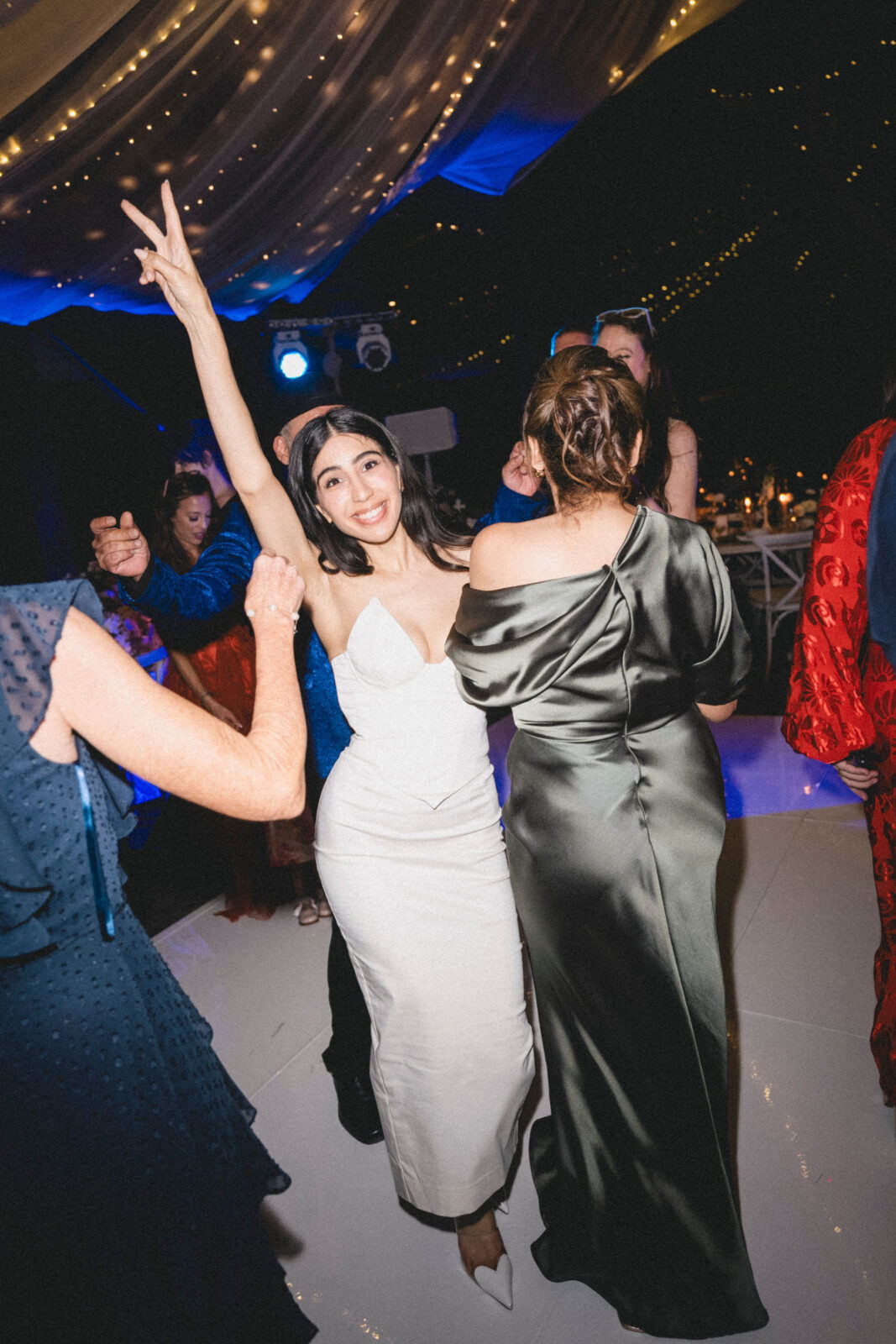 bride being happy and casual