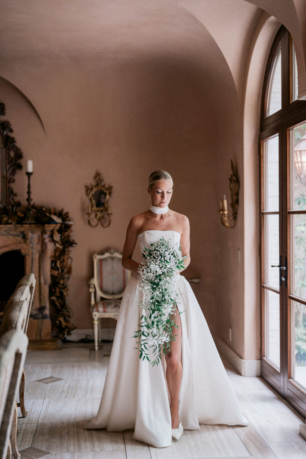 Bride in white gown