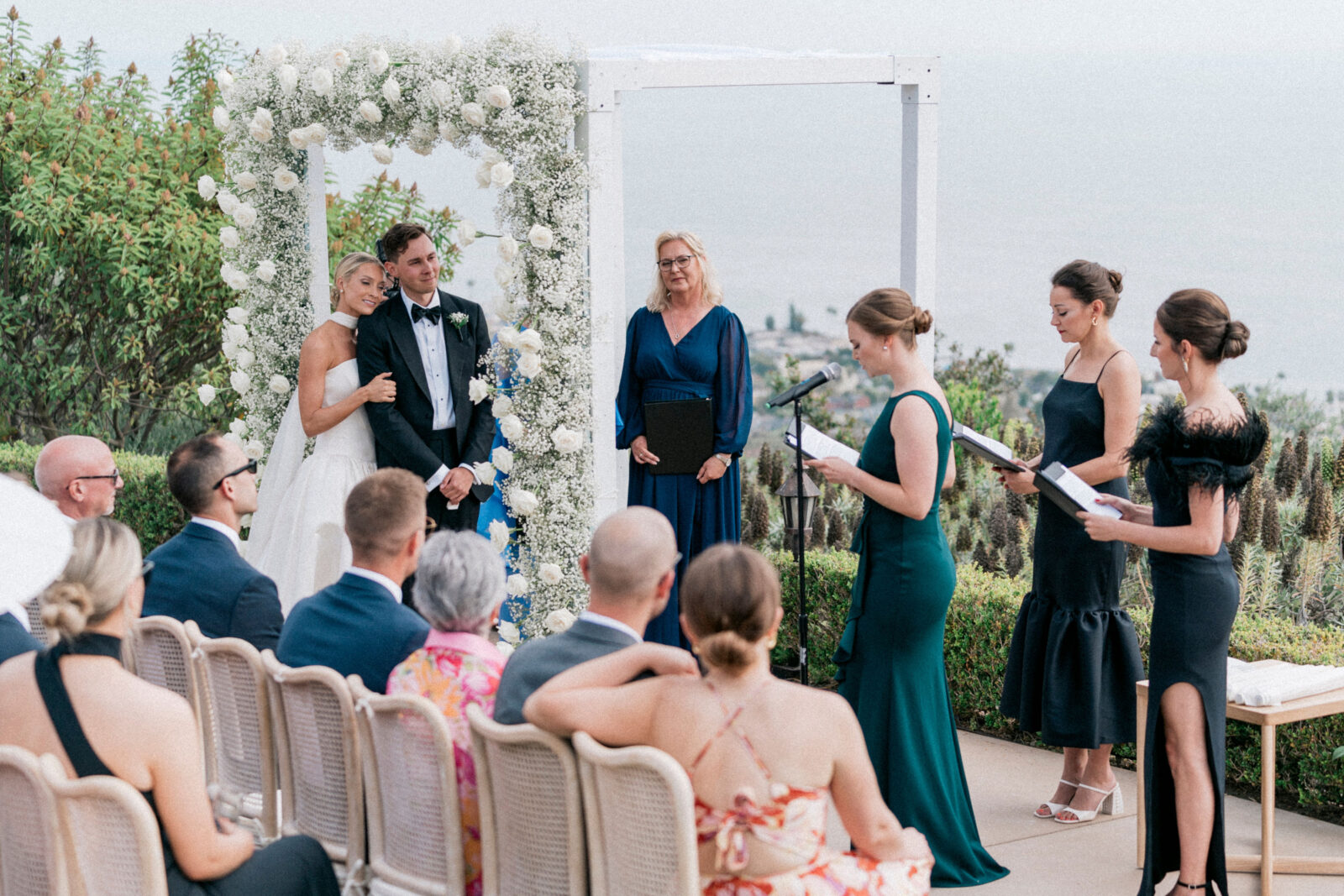 Bride and Groom with family