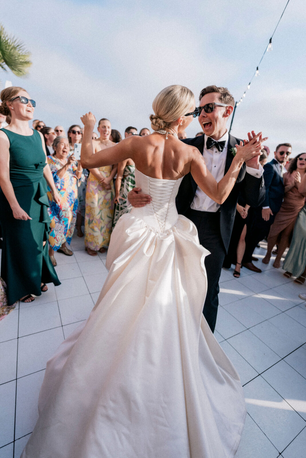 couple celebrating and dancing