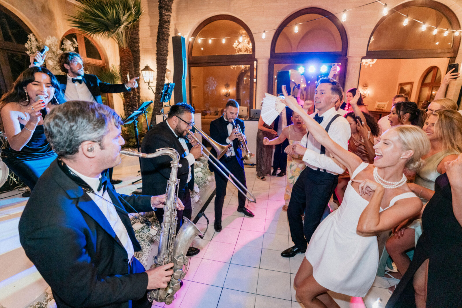 wedding celebration with a live band