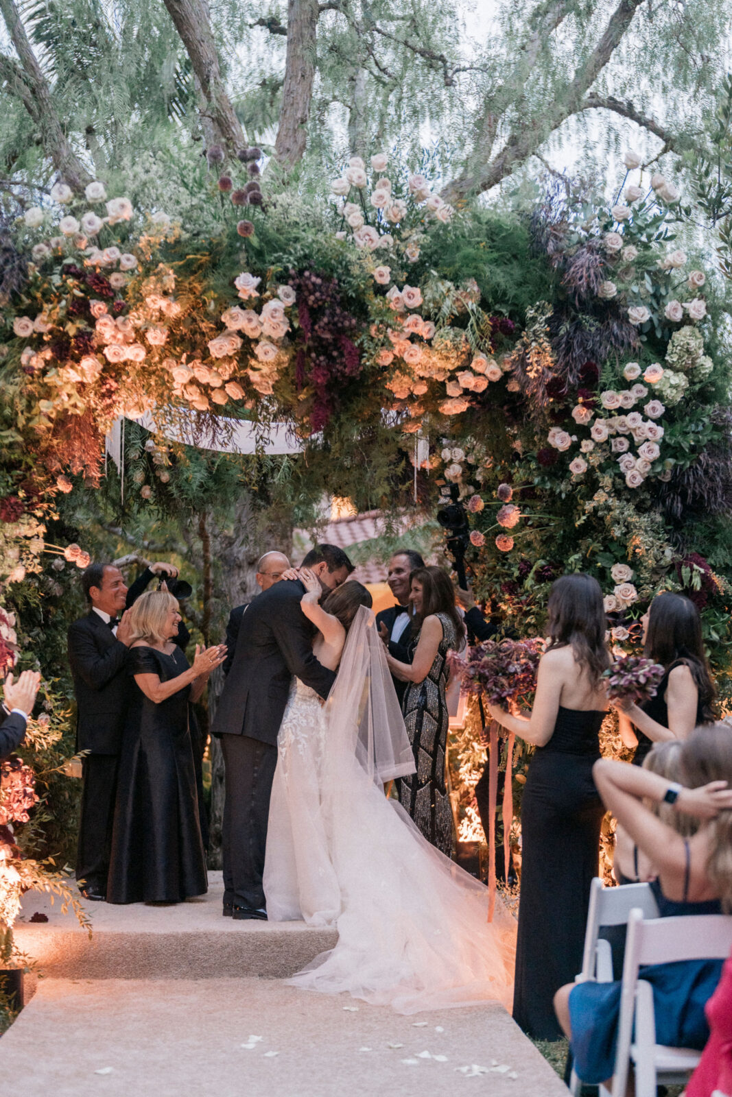 bride kissing groom