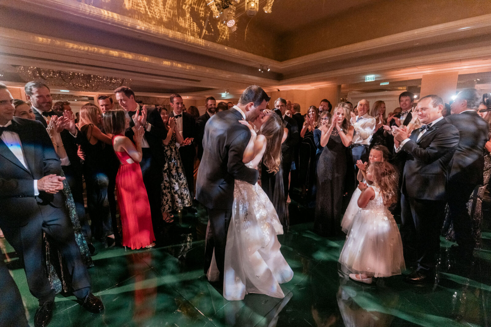 bride and groom first dance