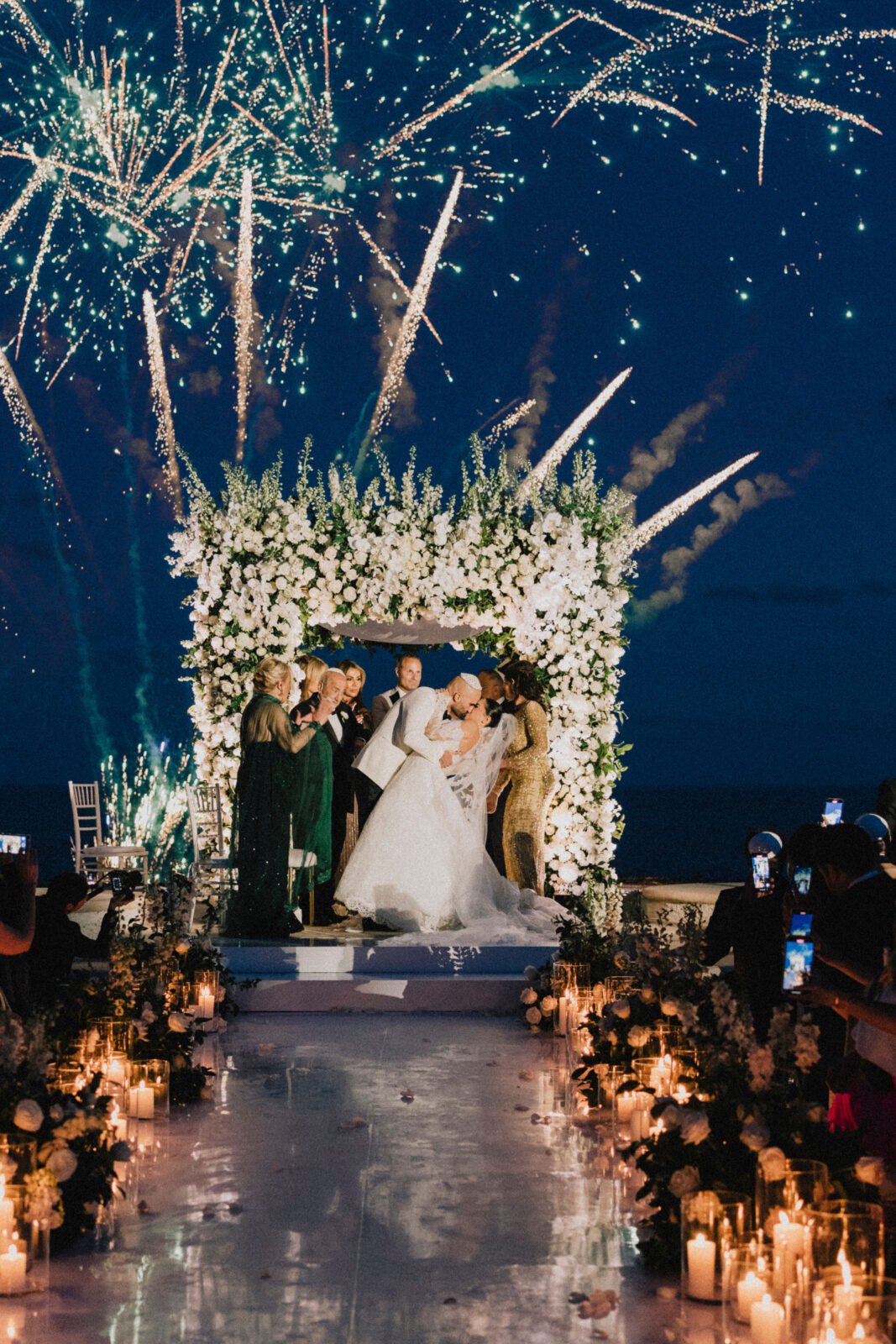 bride kissing the groom