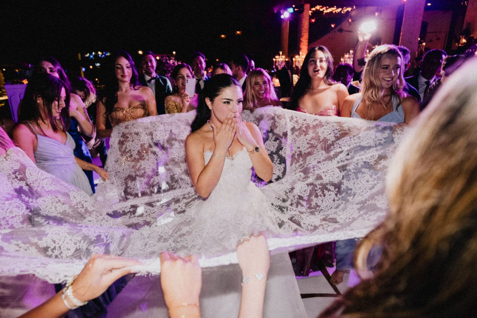 bride partying with friends