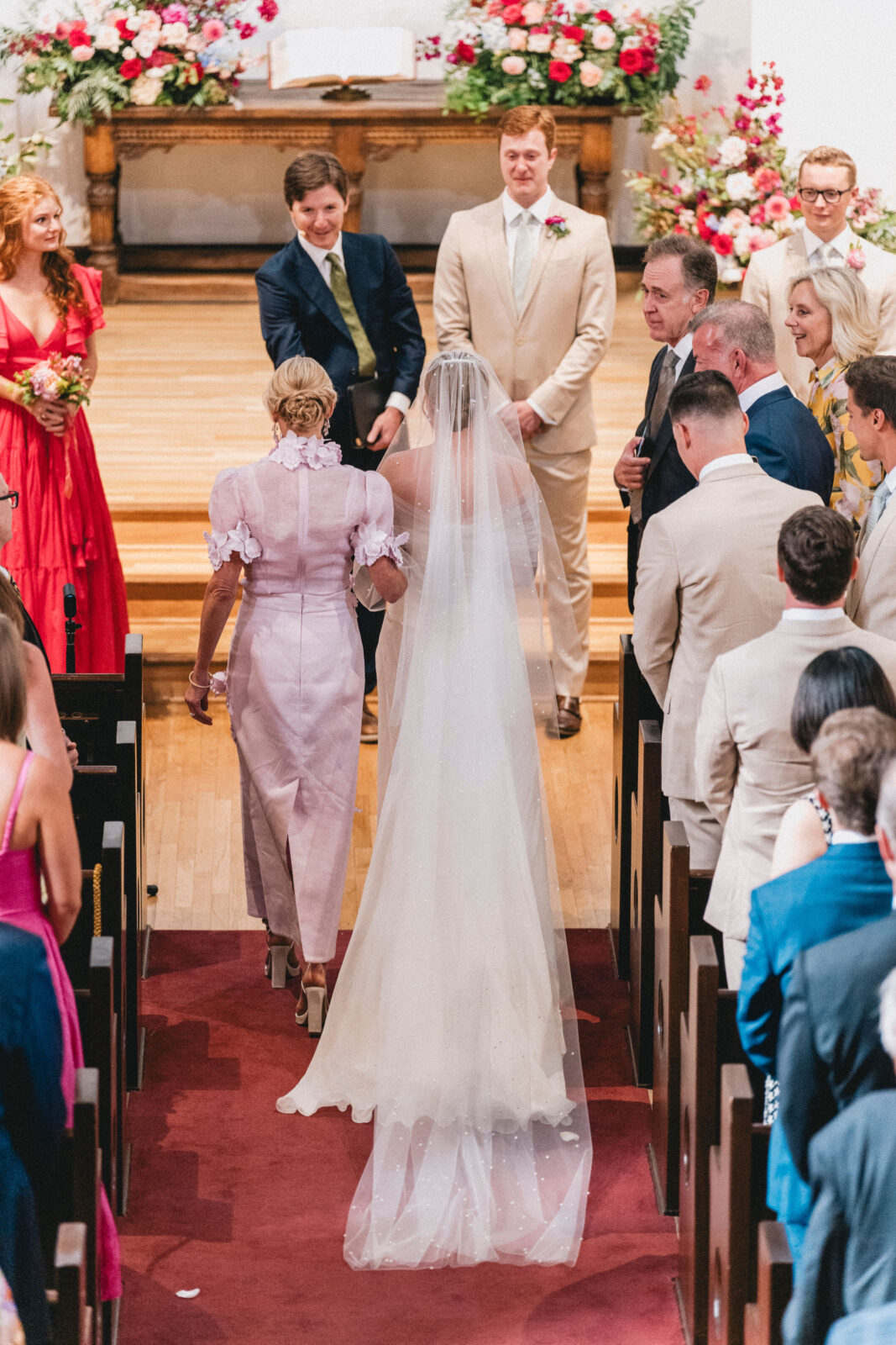 bride walking on the aisle