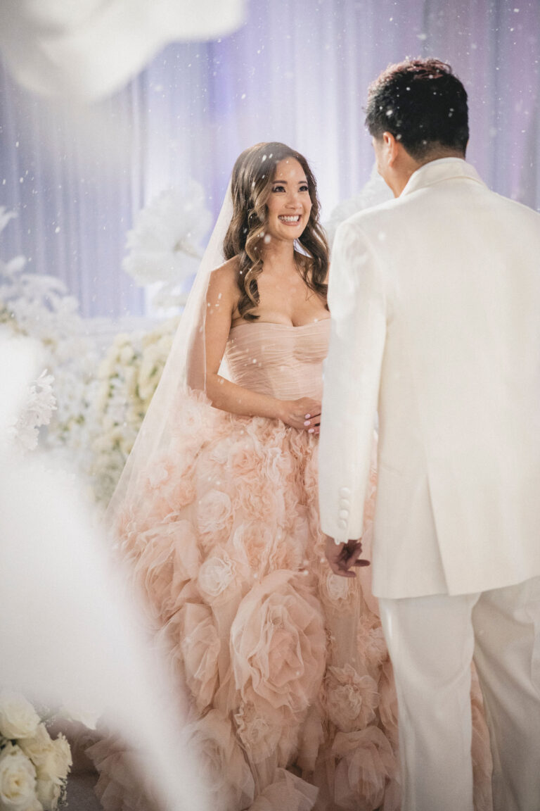 bride looking happy