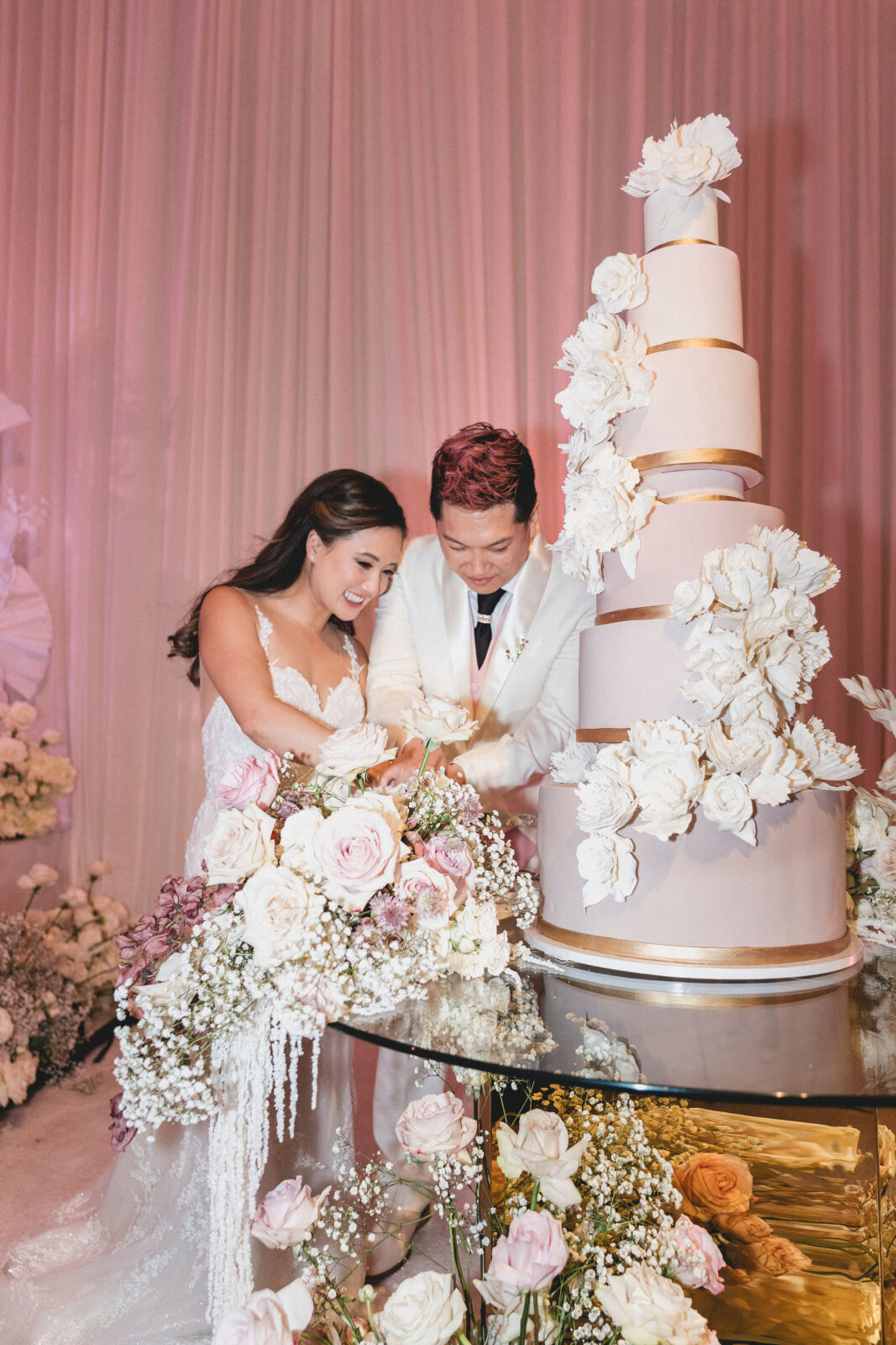 cutting the cake