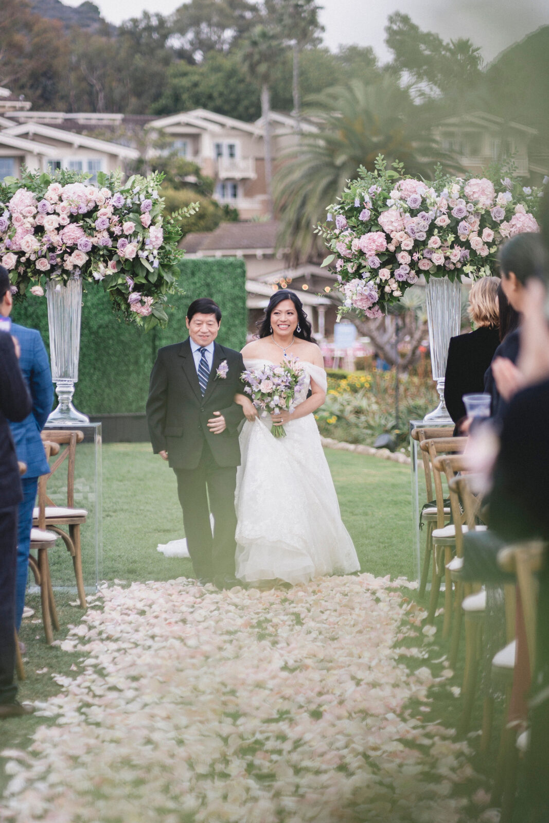 bride and father walking down the aisle