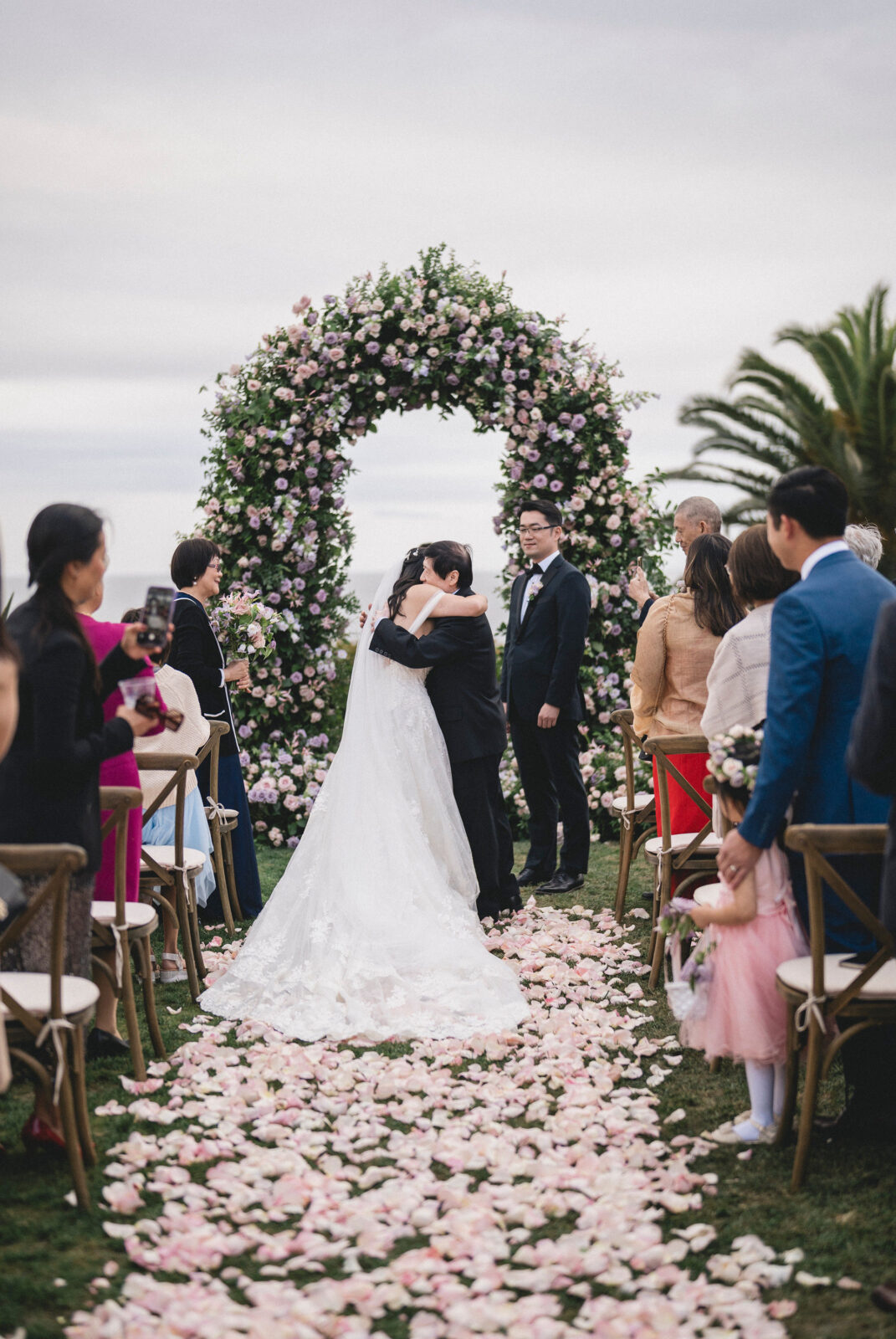 bride and father walking down the aisle