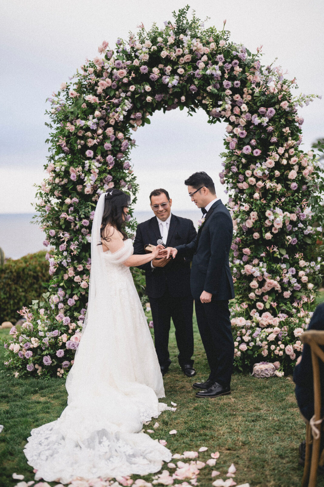 bride and groom exchanging vows