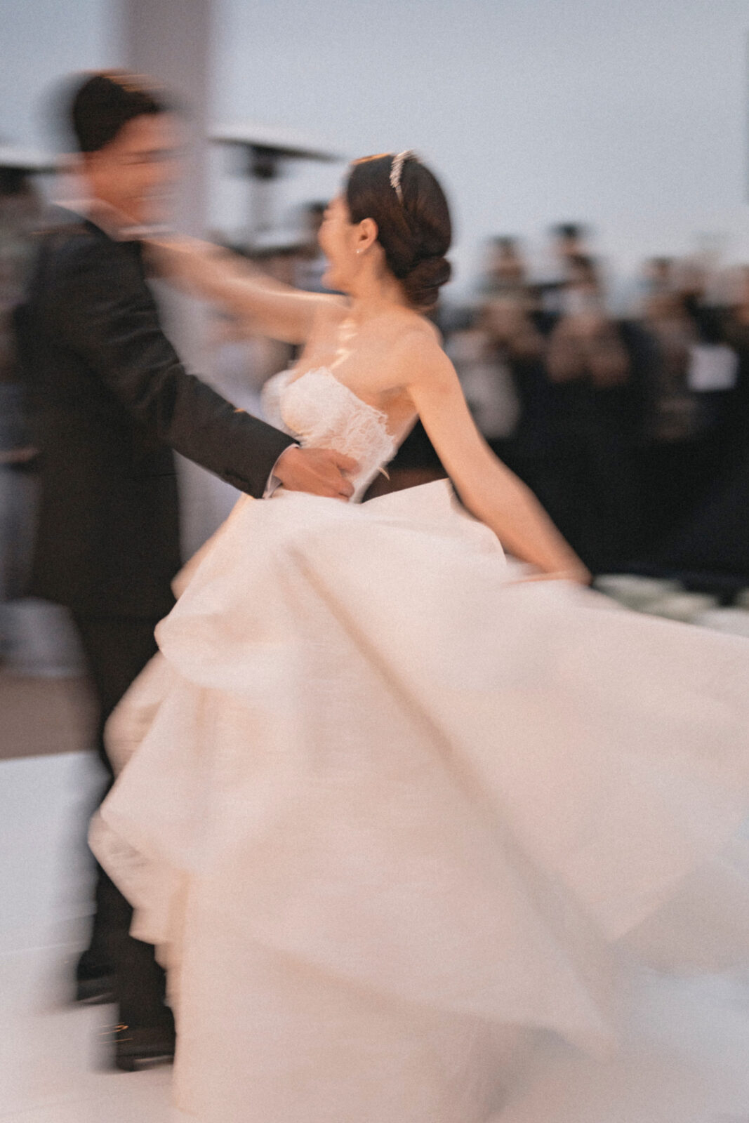 bride and groom dancing