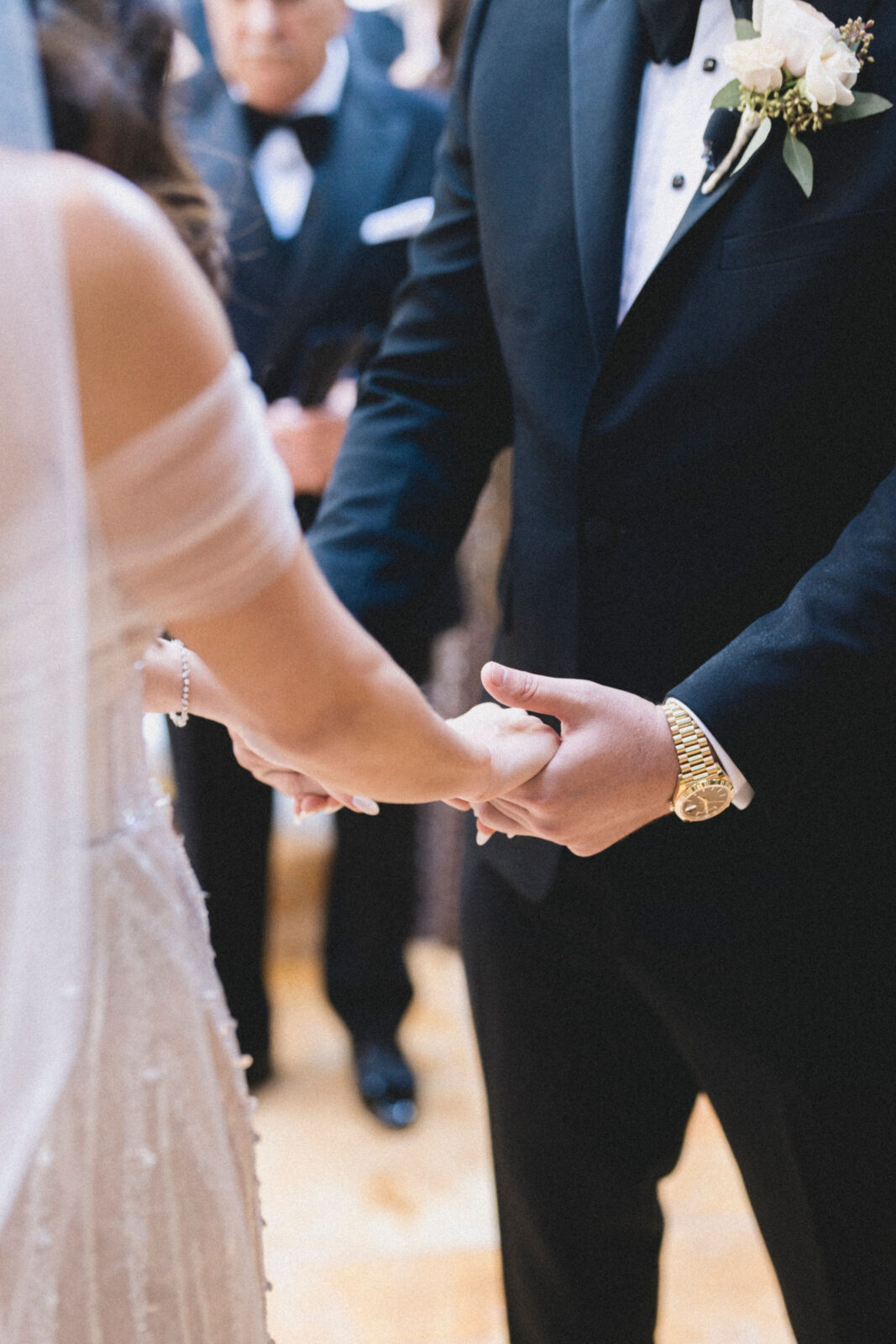 bride and groom exchanging vows