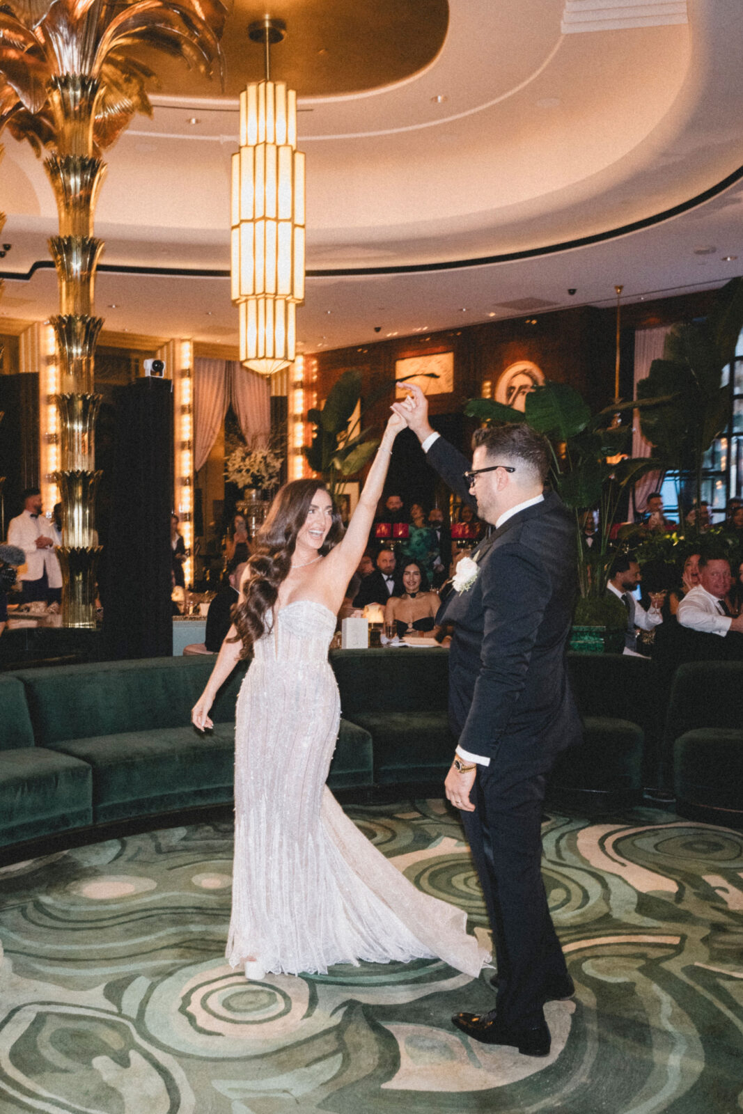 bride and groom first dance