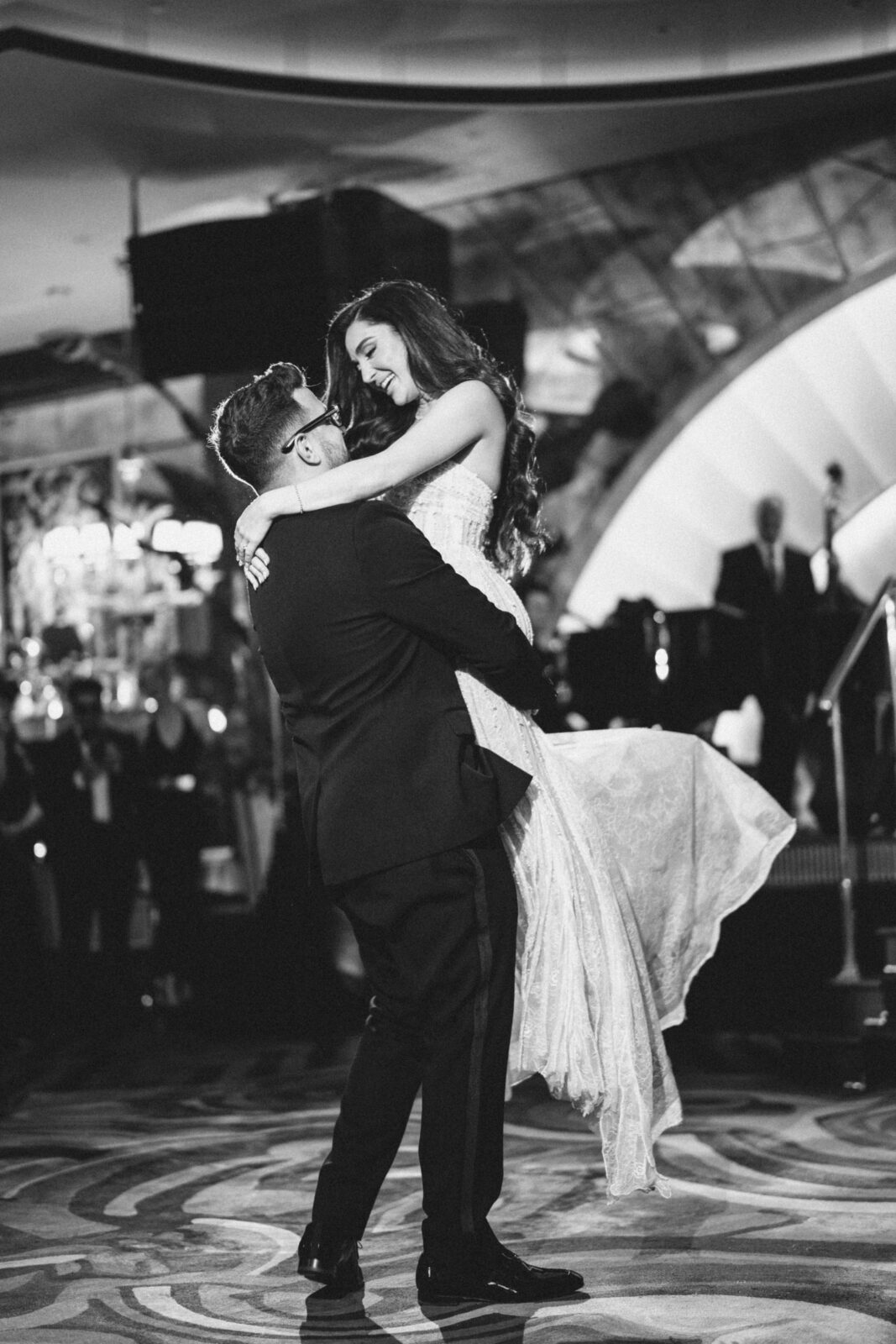 bride and groom dancing the night away