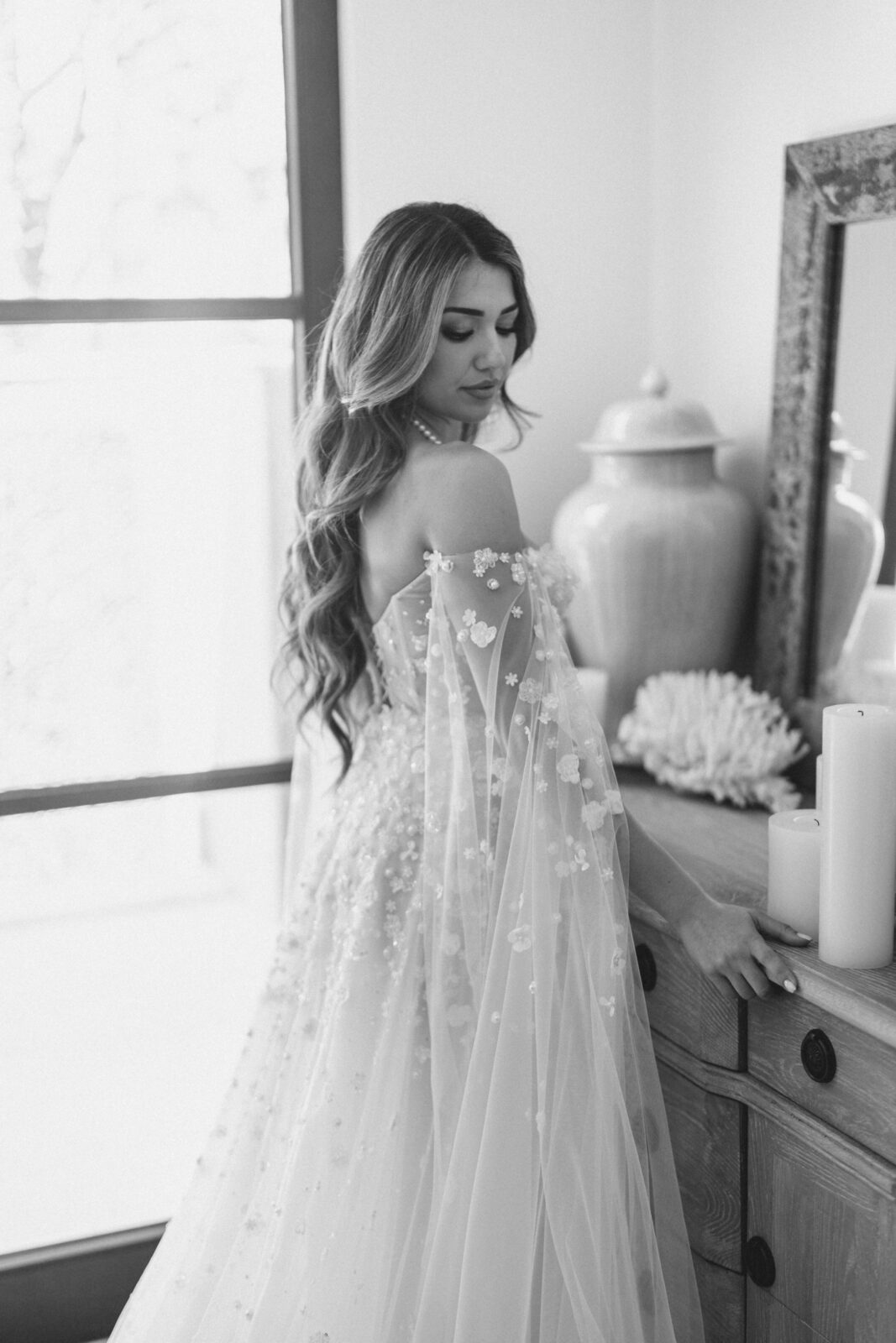 bride in black and white