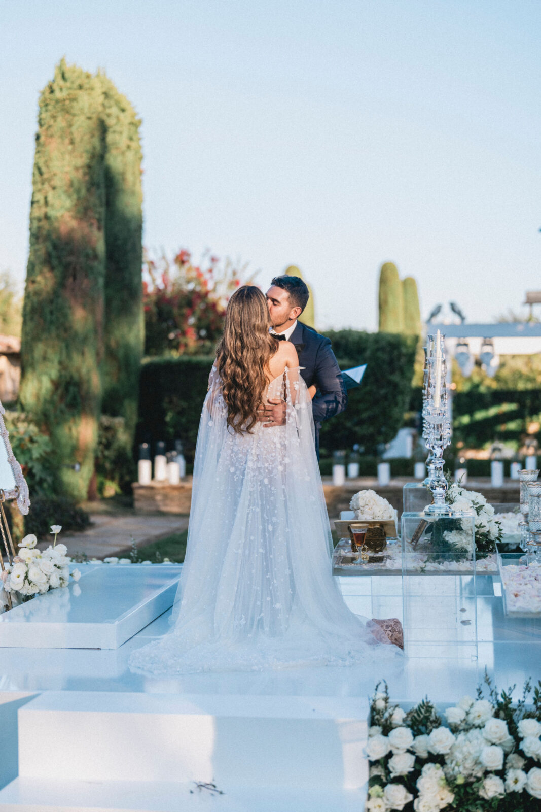 bride and groom exchanging vows