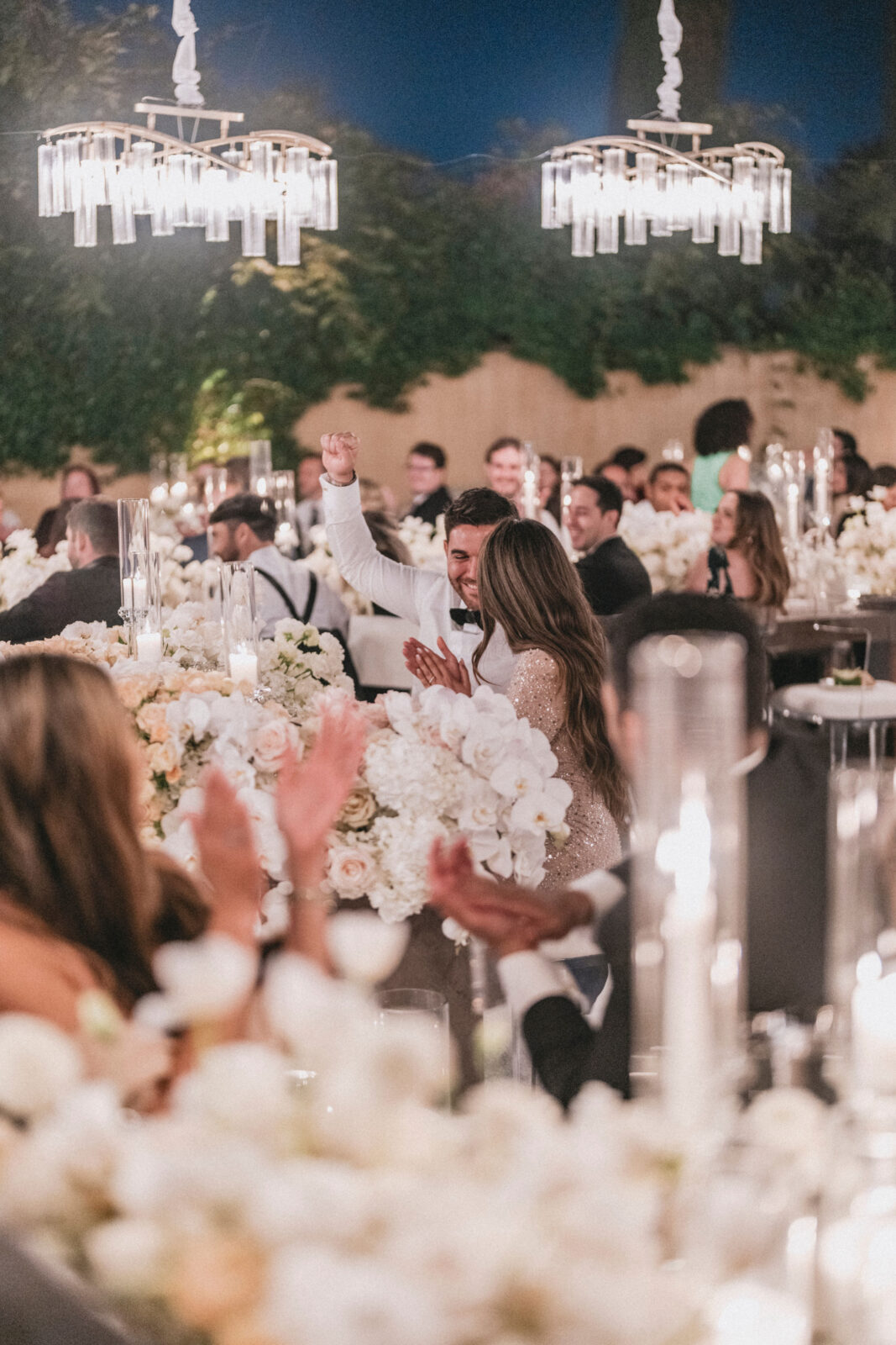 bride and groom talking to each other