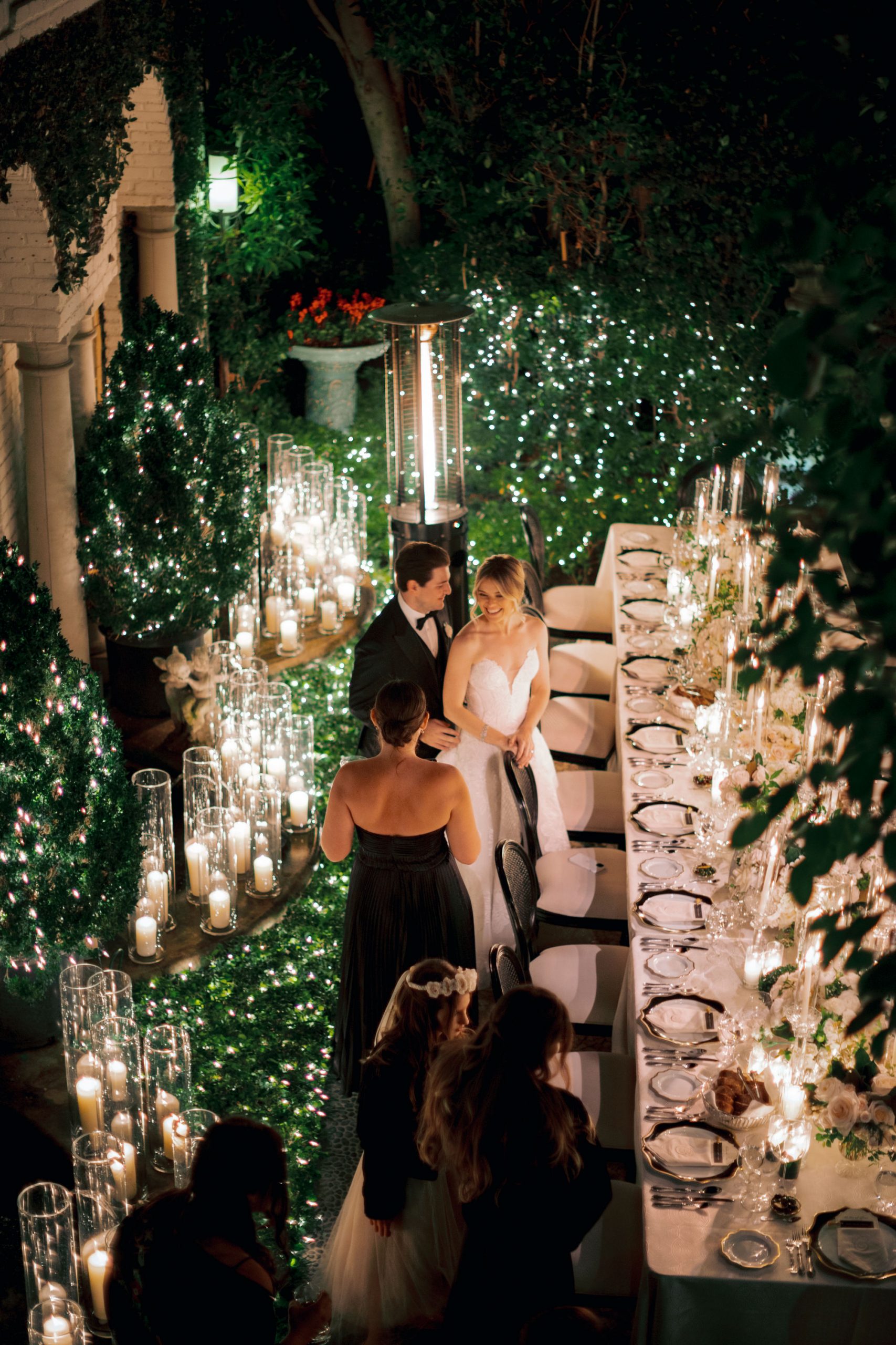 Romantic, Intimate Candle Light Wedding Reception in Beverly Hills